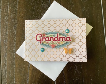 3D Grandma Card, Handmade Greeting Card - “Grandma”