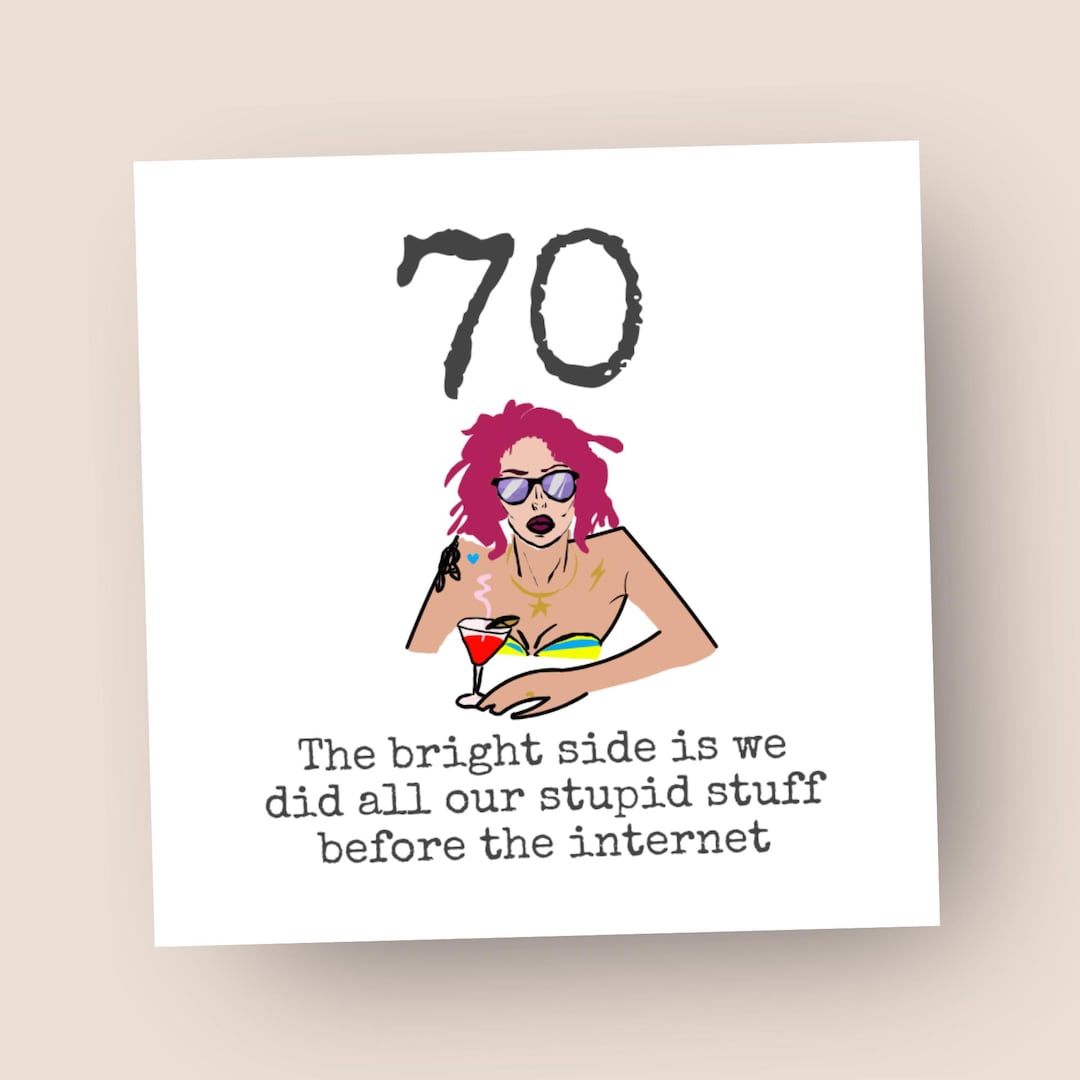 Funny 70th Birthday Card for Her: Unique Seventieth Birthday - Etsy UK