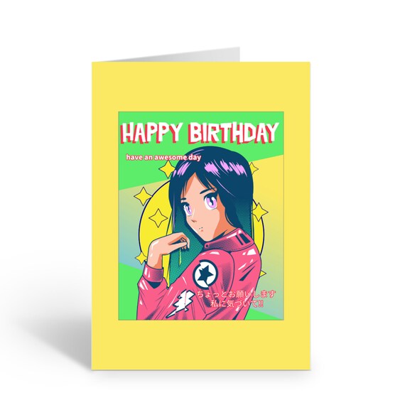 Anime Birthday Card for Girls / Unique Fun Card for Her / Teen - Etsy Anime Birthday Card for Girls / Unique Fun Card for Her / Teen - Etsy