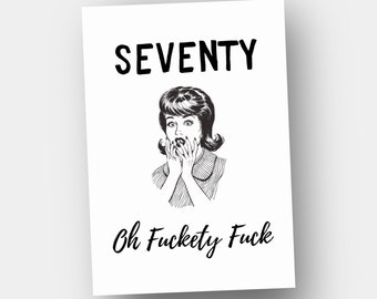 Funny 70th Birthday Card for Women / Seventieth Birthday Card for Her / Vintage 70 Seventy Year Old / UK Shop