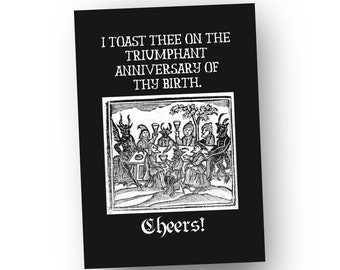 Gothic Medieval Birthday Card / Funny Art History Card / Alternative Pagan Witchy Birthday Card / Add Inside Message / UK Shop