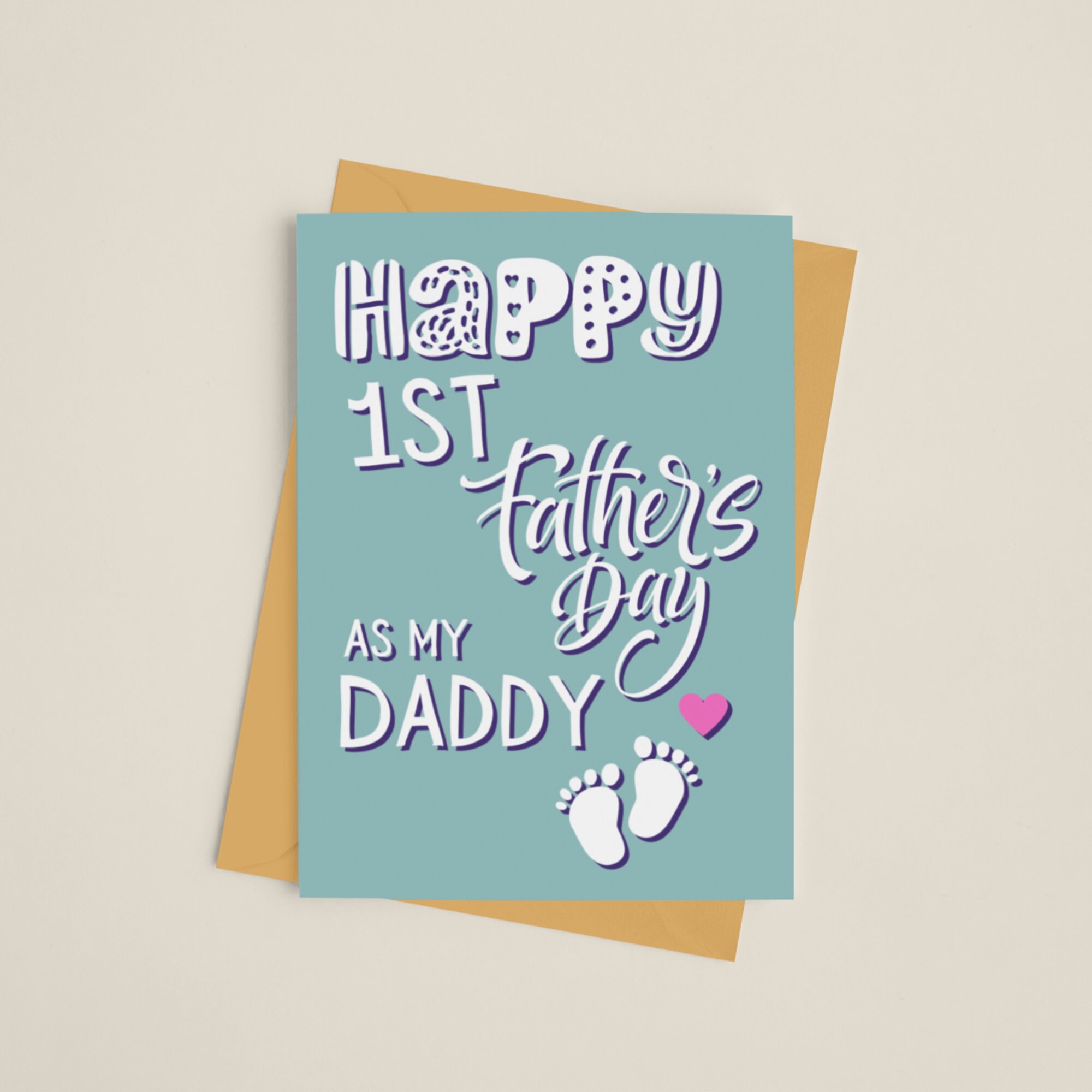 First Father's Day Card From Baby Son Daughter / 1st Father's Day as My