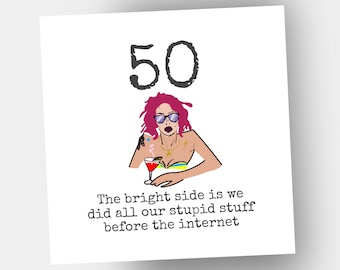 Funny 50th Birthday Card for Women / Fiftieth Birthday Card for Her / 50 Fifty Year Old / Made in the UK