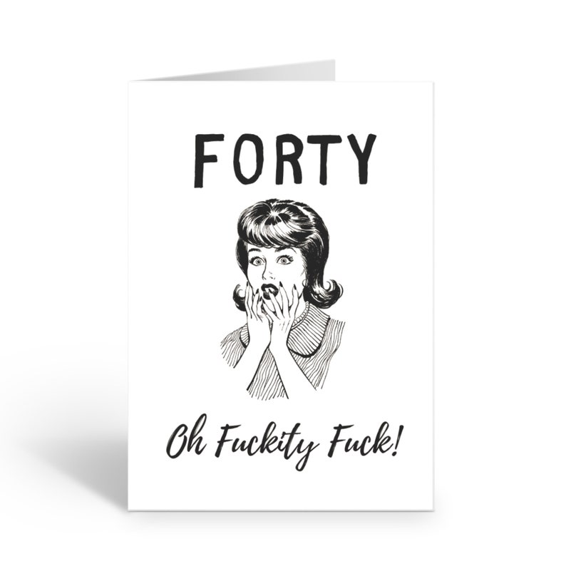 Funny 40th Retro Birthday Card for Women / Fortieth Birthday Etsy UK
