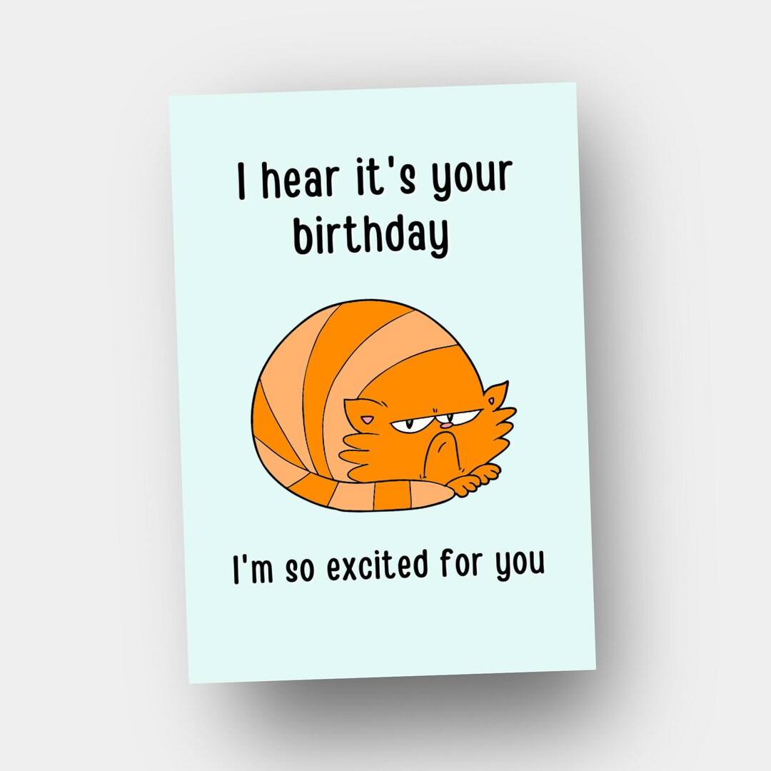 Funny Grumpy Cat Birthday Card: Sarcastic Humor for Cat Lovers - Etsy