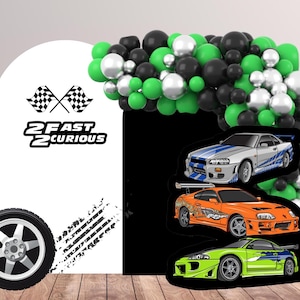 Fast and the Furious Prop Cutout Birthday Decoration two Fast To Curious decor Cars