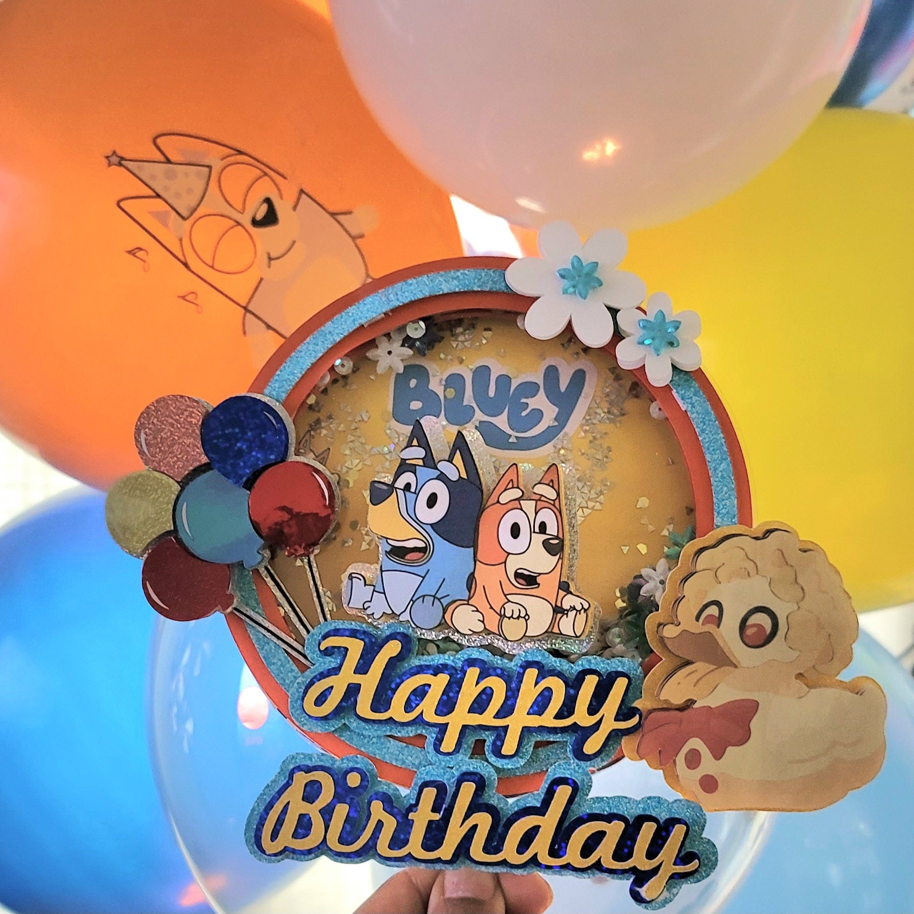 Bluey Cake Topper Shaker Bluey Cake Decoration Bluey Decor Etsy