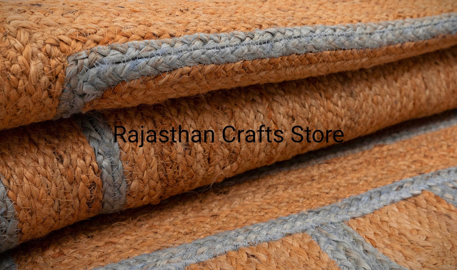 Beautiful Indian Jute Scalloped Edge Rugs Bohemian Sky blue Etsy