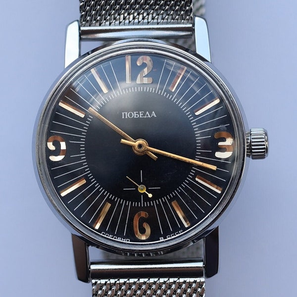 Vintage Mechanical watch - Pobeda Mens wrist watch. mens gift. Gift for him. Gift watch. watches for man. Vintage jewelry