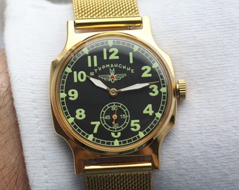 Vintage watches Pobeda Shturmanskie - Vintage mens watch, Ukrainian shops, mens wrist watch, Mechanical watch, Military watch, Unique gift