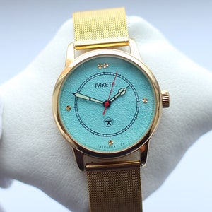 Blue Sky Uhr - Raketa. Seltene Herren Armbanduhr, Mechanische Uhren, Geschenk für Ihn. Geschenk zum Geburtstag