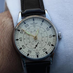 Watch Pobeda PILOT - mens wrist vintage watch, mechanical watch, gift for men