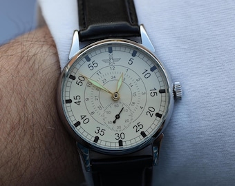 Reloj Pobeda PILOT - reloj de pulsera vintage para hombre, reloj mecánico, regalo para hombres