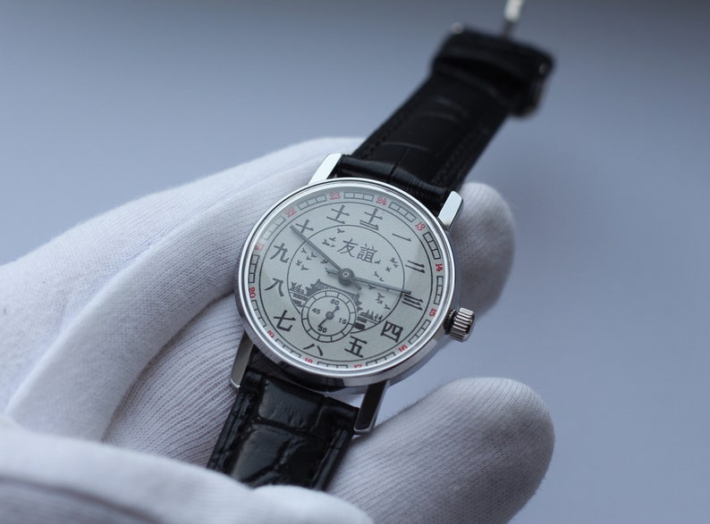 Vintage Mechanical watch - Pobeda "China Friendship" Mens wrist watch. mens gift. Gift for him. Gift watch. watches for man. Vintage jewelry image 7