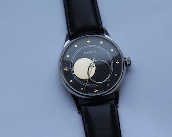 Wristwatches Raketa Copernicus, MOON and SUN hands, Copernicus watches, Mechanical