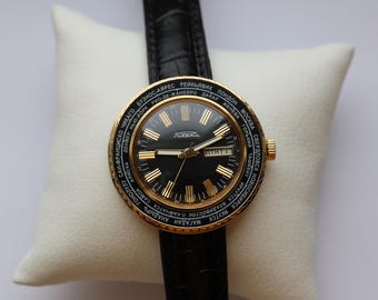 Reloj Raketa CITIES, Raketa World time, reloj negro, reloj Time Zone, reloj para hombre, reloj raketa 2628.H City
