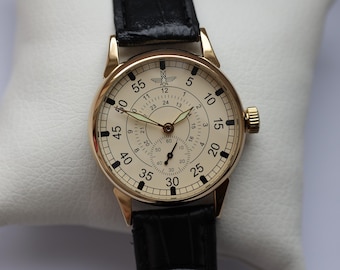 Reloj mecánico ZIM POBEDA AVIATION, años 90. Reloj de pulsera vintage para hombre. Regalos para pilotos. Regalo para aviadores.