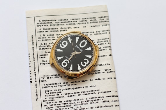 Vintage watch, Watches for men, Raketa watch, Ussr watch, RAKETA Big Zero  Watch, Rocket 2609 HA, soviet watch BLACK, military