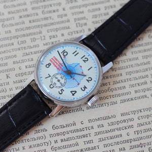 Pobeda-klocka, Retro herrklocka, Mekanisk klocka, Sovjetisk klocka, Antarktisexpedition, Polarflyg, Perfekt present bild 2