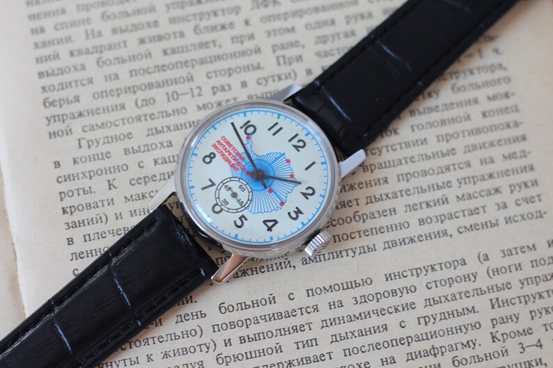 Pobeda-klocka, Retro herrklocka, Mekanisk klocka, Sovjetisk klocka, Antarktisexpedition, Polarflyg, Perfekt present bild 2