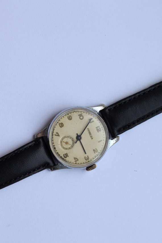 Soviet vintage watch POBEDA 1956 release. Retro wa