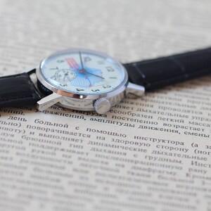 Pobeda-klocka, Retro herrklocka, Mekanisk klocka, Sovjetisk klocka, Antarktisexpedition, Polarflyg, Perfekt present bild 3