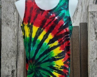 M-L Rasta Reggae Tie Dye Boho Hippie Singlet Tank Top Sleeveless T Shirt / TTL06