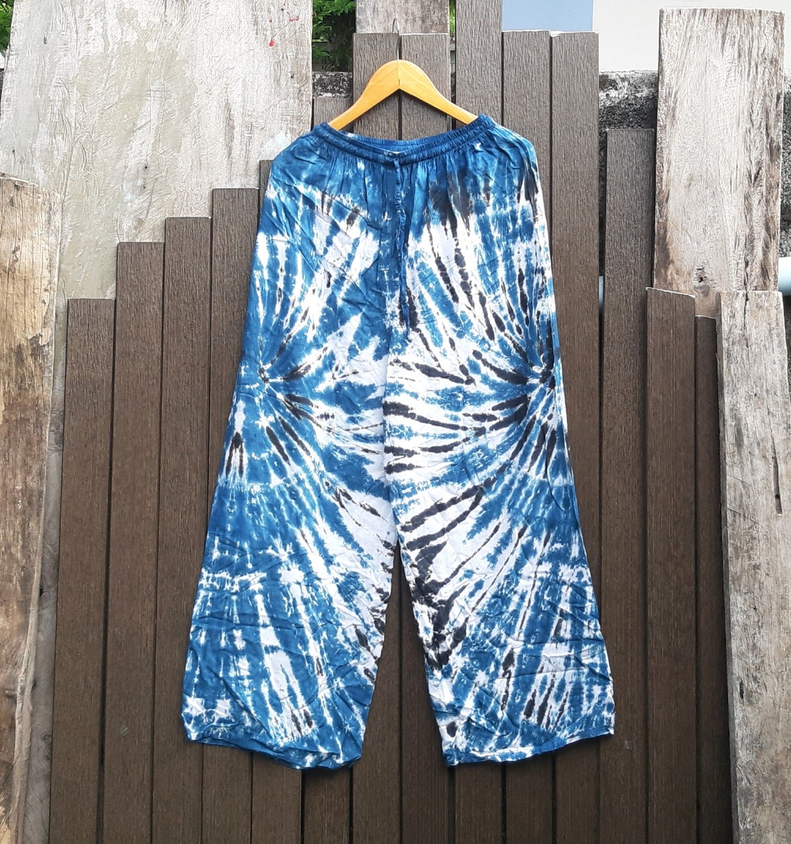 Indigo Tie Dye Denim Draped Pant