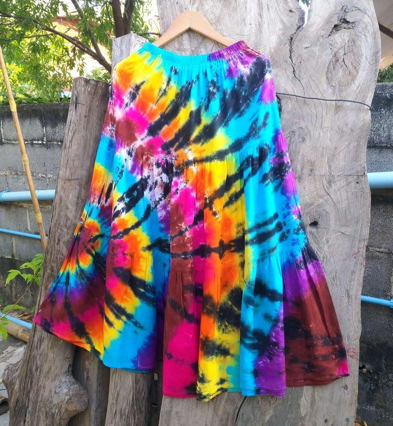 Colorful Tie Dye Muticolor Skirt Boho Hippie Gypsy Skirt - Etsy