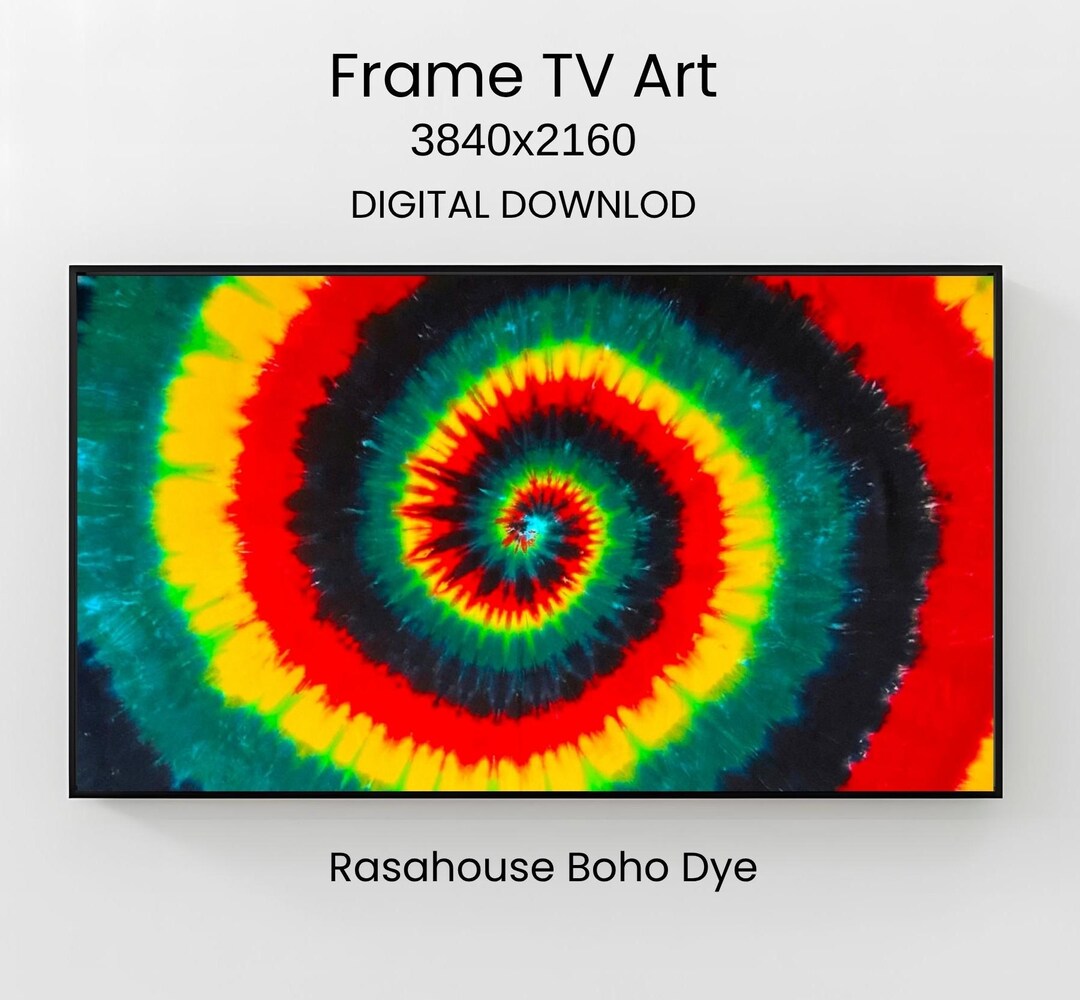 Colorful Spiral Tie Dye Frame TV Art | Rasta Reggae Wall Art for ...