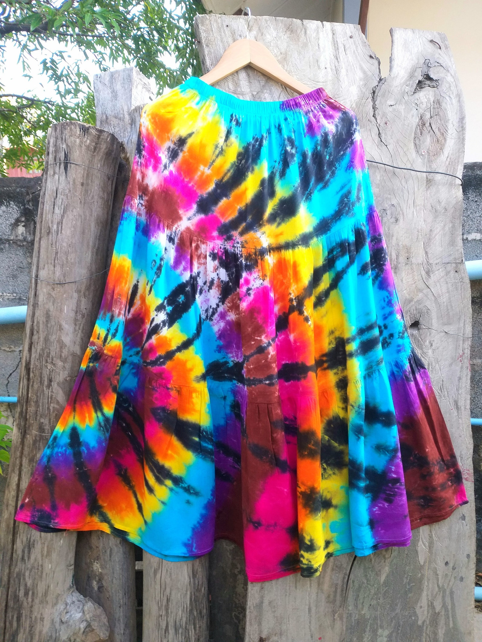 Colorful Tie Dye Muticolor Skirt Boho Hippie Gypsy Skirt - Etsy