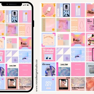 Y2K AESTHETIC 30 Instagram Posts Canva Editable Template - Etsy