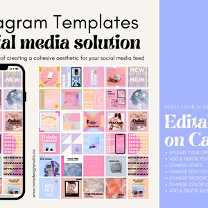 Y2K AESTHETIC 30 Instagram Posts Canva Editable Template - Etsy