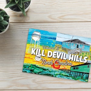 Postal estándar de bienvenida a Kill Devil Hills