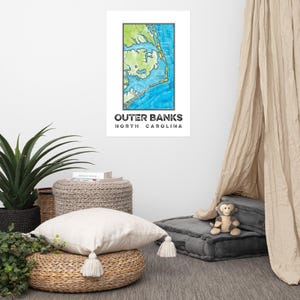 Outer Banks Map Print Poster