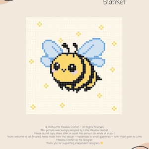 Patrón de manta de bebé de abejorro/abeja a crochet – Gráfico C2C para guardería, manta de animales a crochet, patrón de regalo para bebé