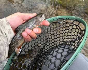 Brookie Landing Net - Camo Green - Upcycled