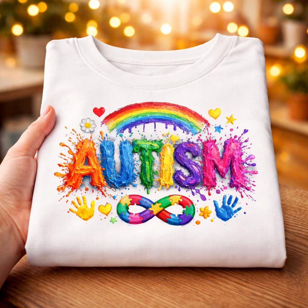 Autism Awareness Png: Rainbow Paint Splatter Sublimation Design ...