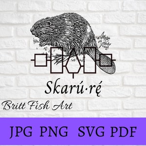 Tuscarora Beaver design PNG SVG PDF digital files
