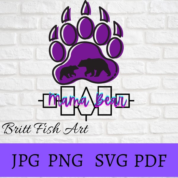 Iroquois Mama bear design PNG SVG PDF digital files