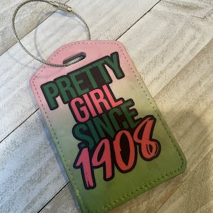 AKA Sorority Inspired Luggage Tag, AKA luggage tag, 1908 luggage tag