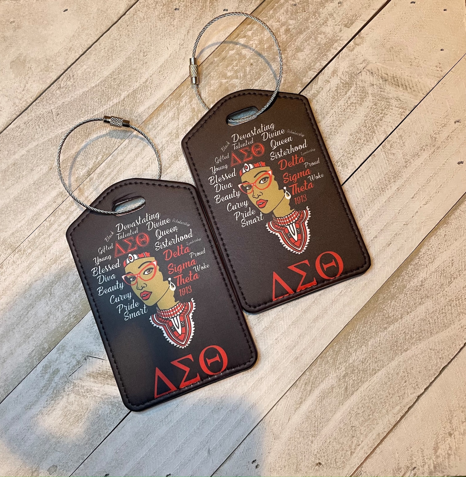 Delta Sigma Theta Luggage Tag DST Sorority Luggage Tag Etsy