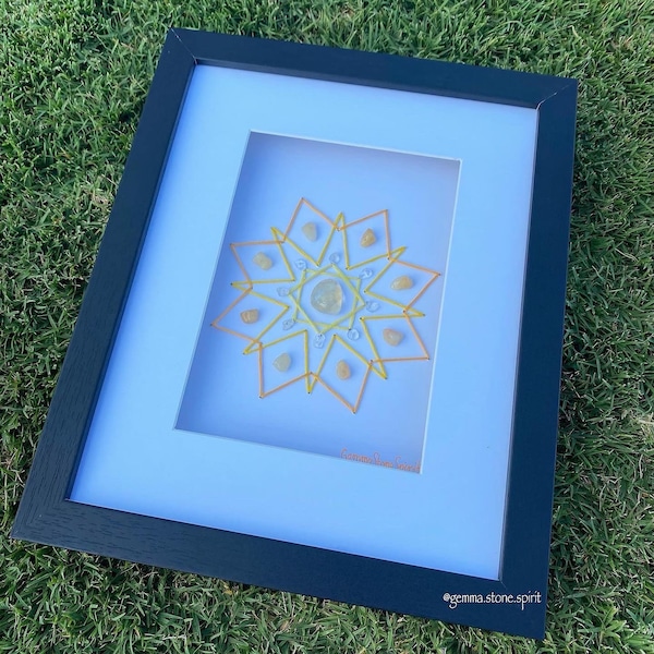 Solar Plexus Chakra - Framed Crystal Grid