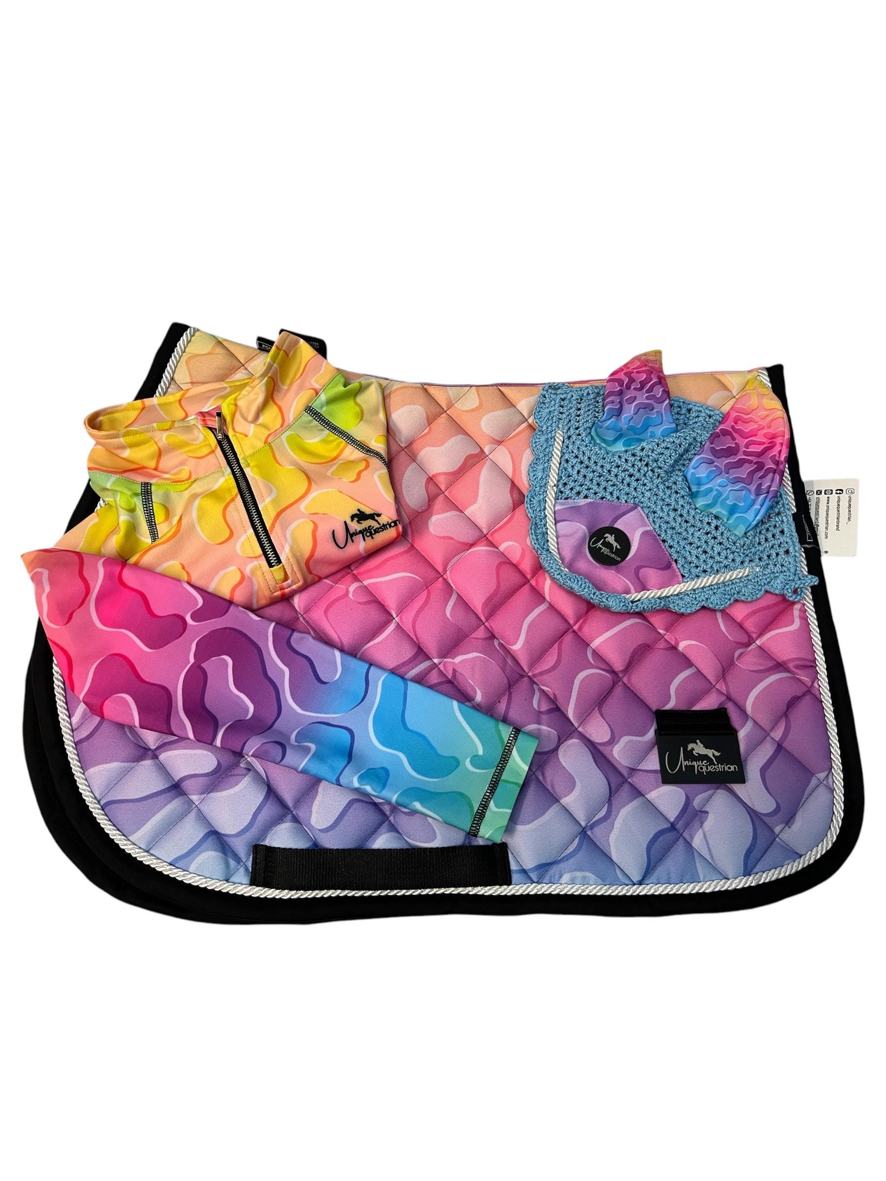 Children's Rainbow Design Horse Riding Set + Base Layer and 4 Bundle ...