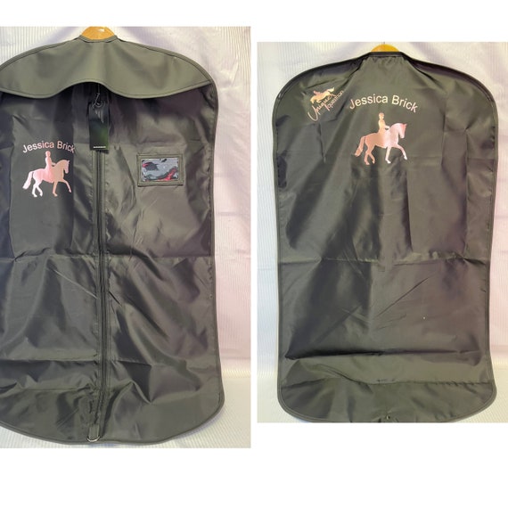 Personalised Equestrian Garment Bag perfect for Dressage competitions branded Uniquequestrian