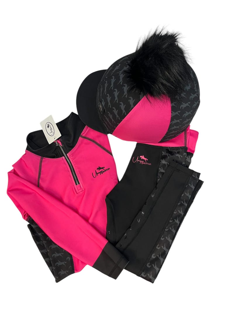 Girl's Riding Set - Horse Riding Set Hot Pink/black With Cute Horse ...