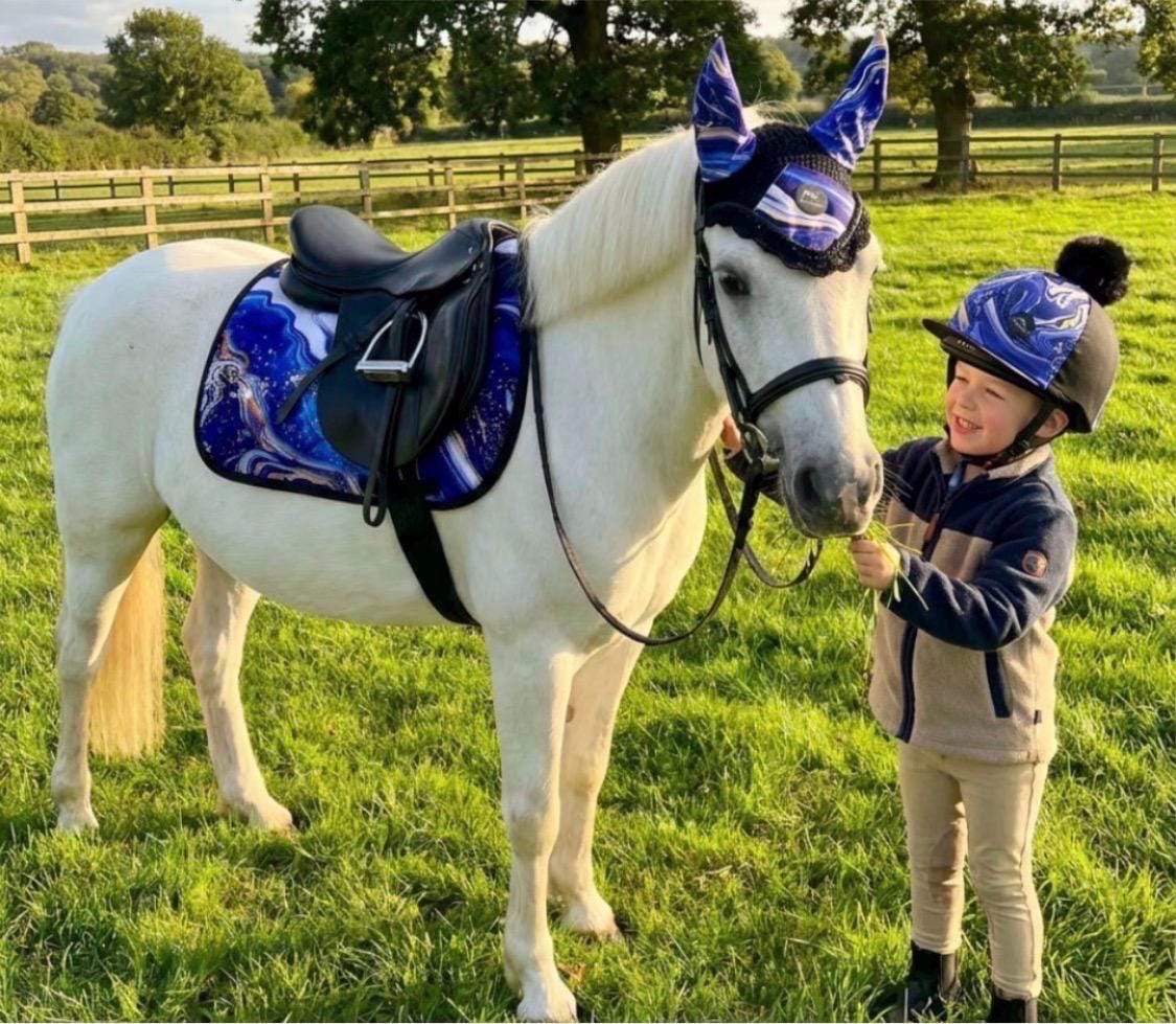Children's Matchy Matchy Riding Set: Royal Blue Marble Summer Pony