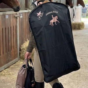 Personalised Equestrian Garment Bag - perfect for Dressage competitions - branded Uniquequestrian