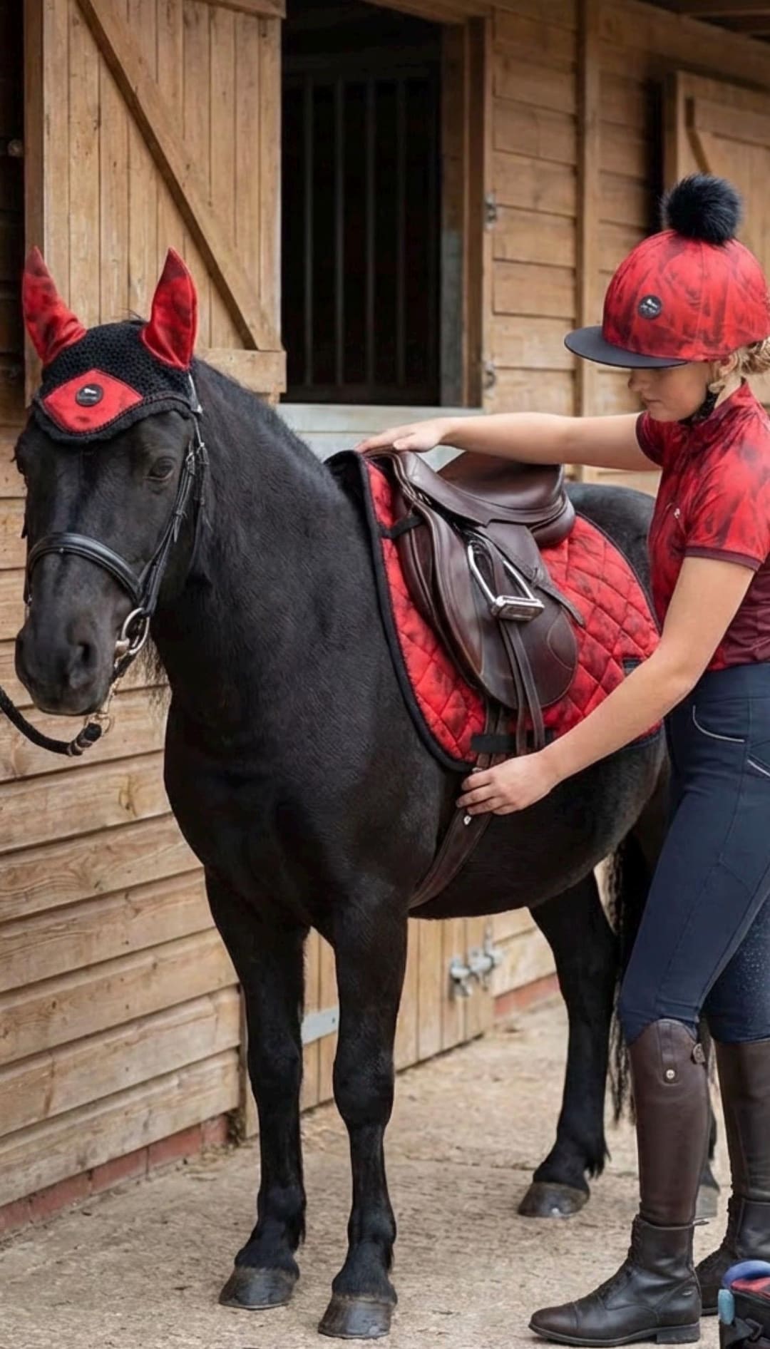 RIDING SET -special Offer Red Tie Dye Saddle Pad Sets With Matching Fly ...