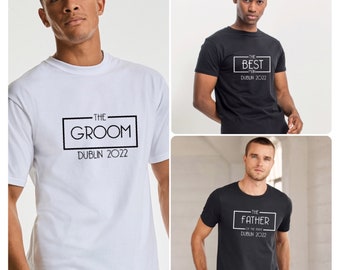 Groom & Groom Squad Mens T-Shirts Best Man Father Bride Stag Party Bachelor Tops
